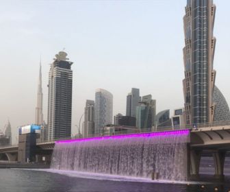 Mechanical waterfall dubai canal
